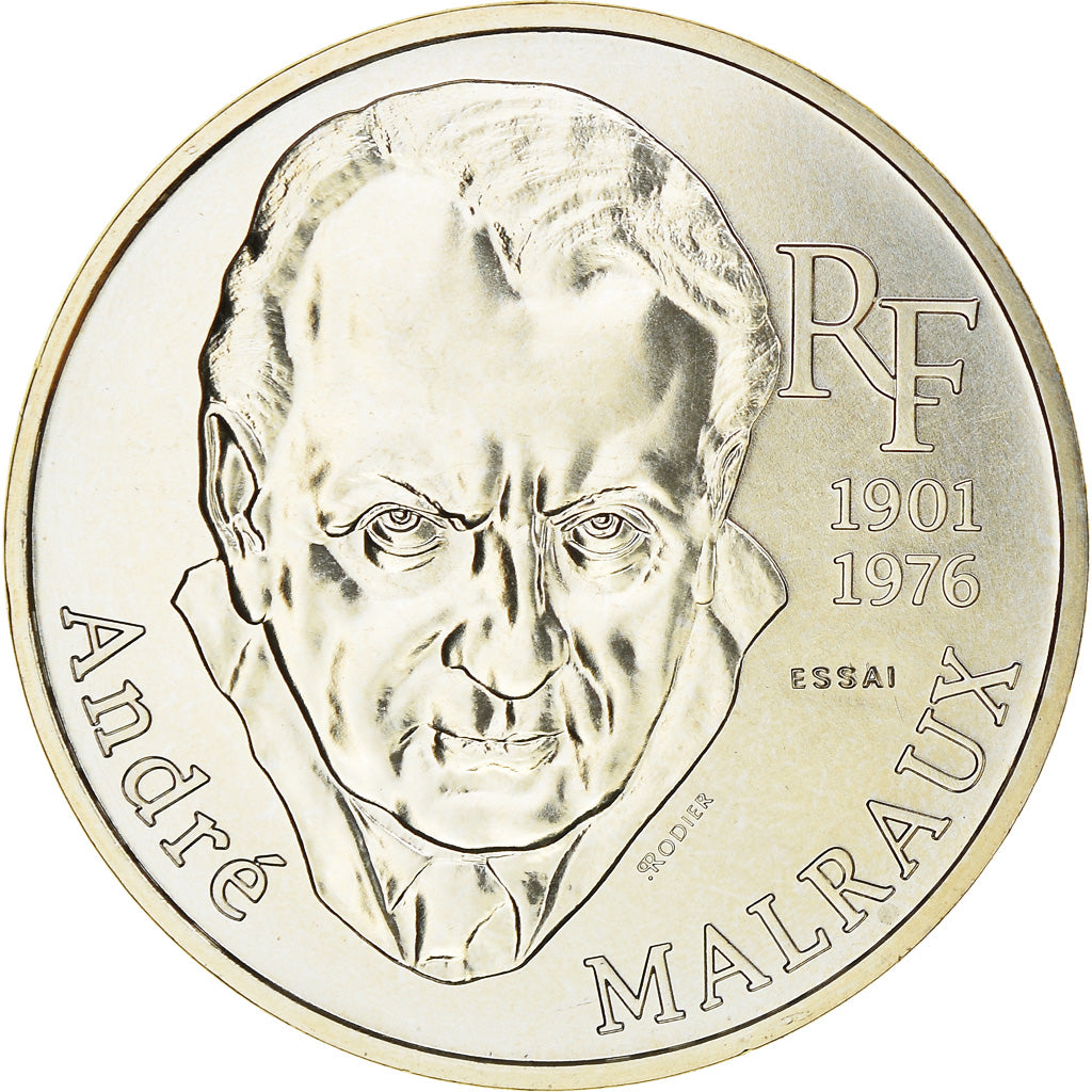 Moneta, Francia, André Malraux, 100 Francs, 1997, ESSAI, FDC, Argento