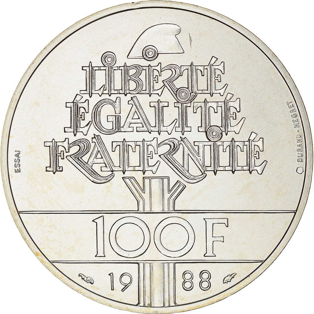 Coin, France, Fraternité, 100 Francs, 1988, ESSAI, MS(65-70), Silver, KM:E141