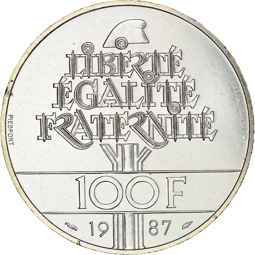 Coin, France, 100 Francs, 1987, Piéfort, MS(65-70), Silver, KM:P991a
