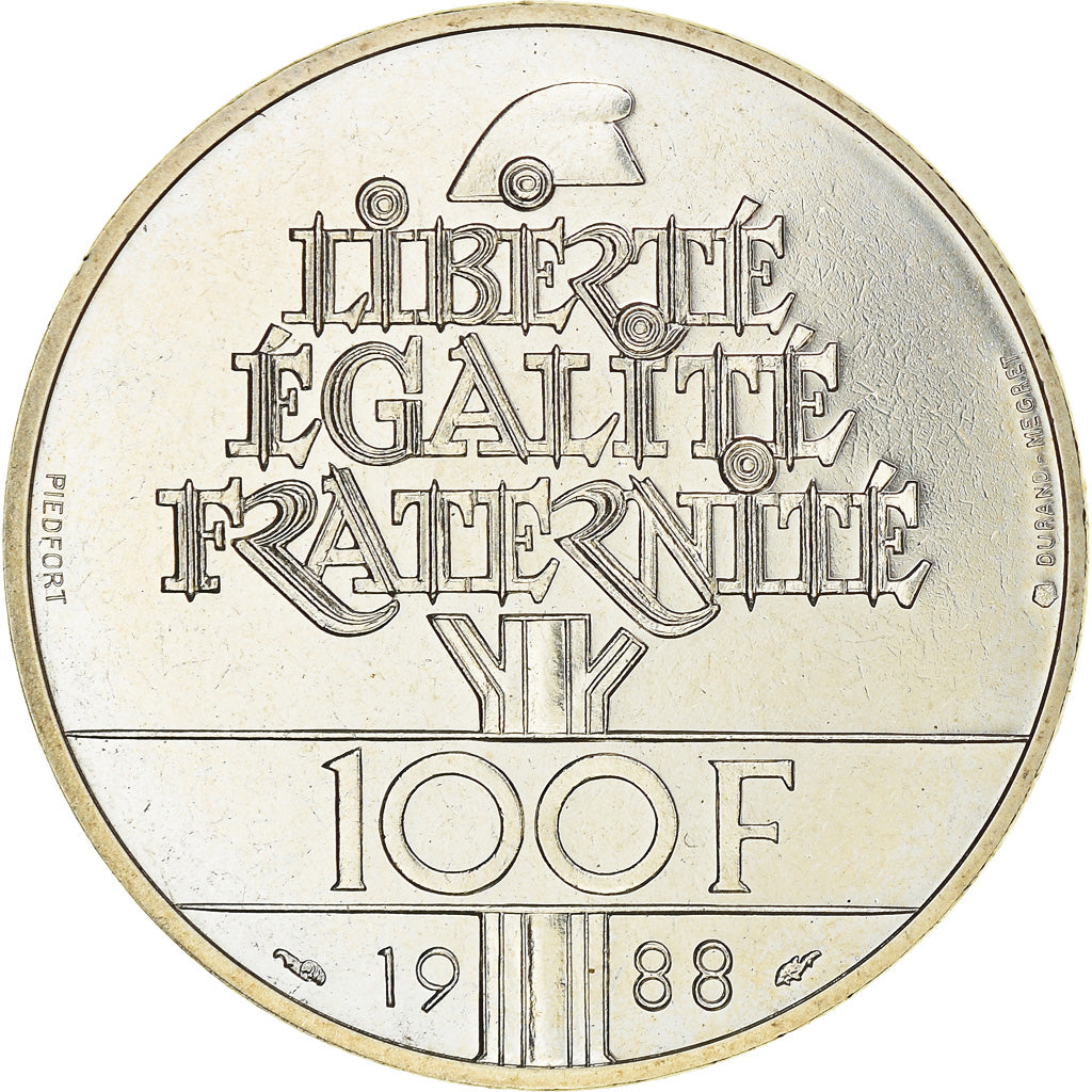 Coin, France, Fraternité, 100 Francs, 1988, Piéfort, MS(65-70), Silver