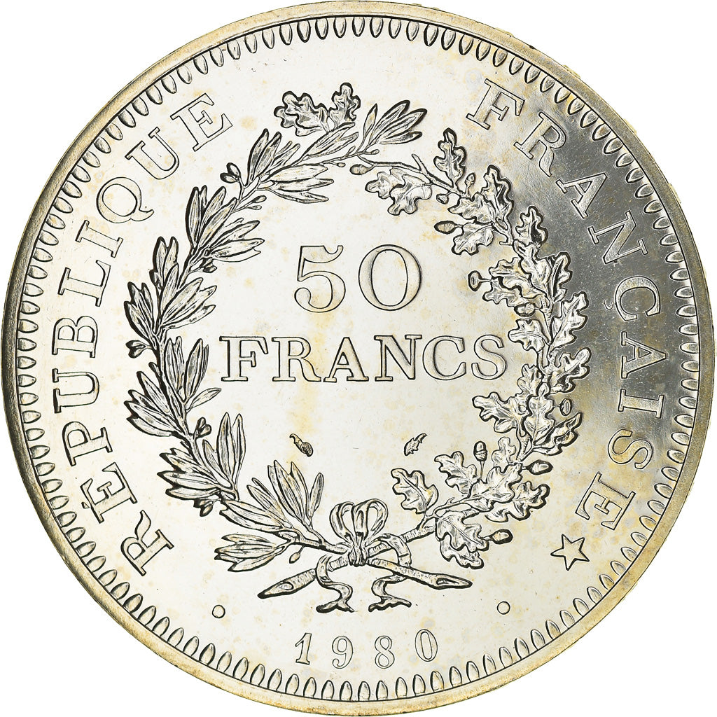 Münze, Frankreich, Hercule, 50 Francs, 1980, Paris, UNZ, Silber, KM:941.1