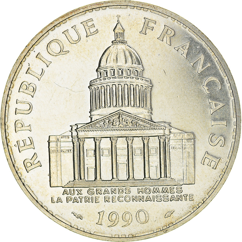 Coin, France, Panthéon, 100 Francs, 1990, Paris, MS(63), Silver, KM:951.1