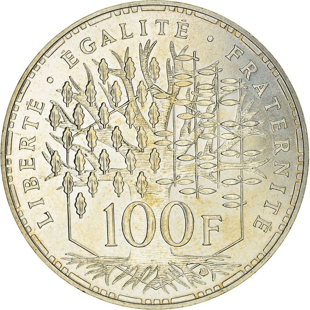 Coin, France, Panthéon, 100 Francs, 1990, Paris, MS(63), Silver, KM:951.1