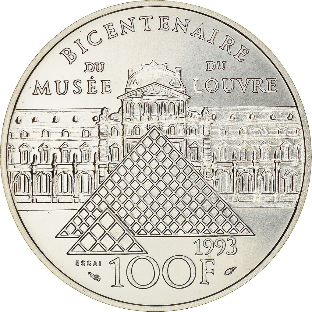Coin, France, Vénus de Milo, 100 Francs, 1993, ESSAI, MS(65-70), Silver