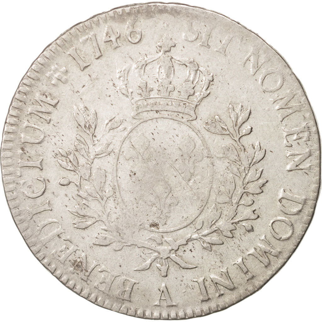 France, Louis XV, Écu au bandeau, Ecu, 1746, Paris, VF(20-25), Silver, KM:512.1