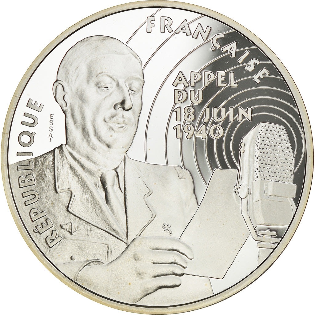 Coin, France, Général De Gaulle, 100 Francs, 1994, ESSAI, MS(65-70), Silver