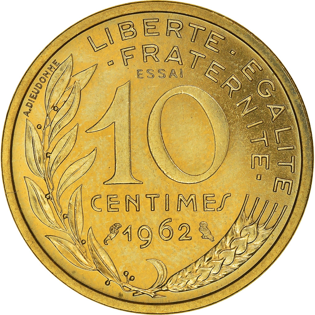 Moneta, Francia, Essai de Lagriffoul, 10 Centimes, 1962, ESSAI, SPL+