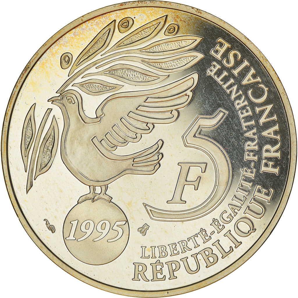 Coin, France, ONU, 5 Francs, 1995, Paris, BE, MS(65-70), Silver, KM:1118