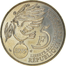 Coin, France, ONU, 5 Francs, 1995, MS(65-70), Nickel, Le Franc:345/1