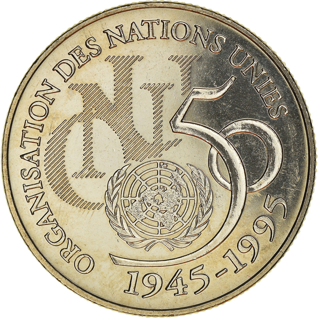 Coin, France, ONU, 5 Francs, 1995, MS(65-70), Nickel, Le Franc:345/1