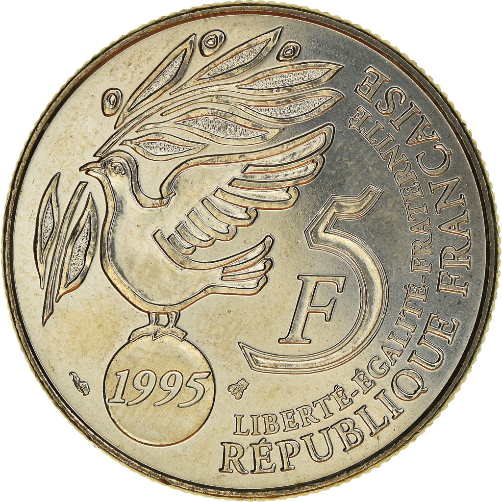 Coin, France, ONU, 5 Francs, 1995, MS(64), Nickel, Le Franc:345/1