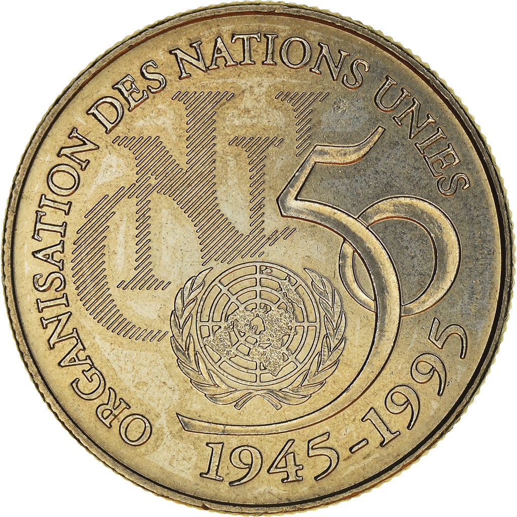 Coin, France, ONU, 5 Francs, 1995, MS(64), Nickel, Le Franc:345/1