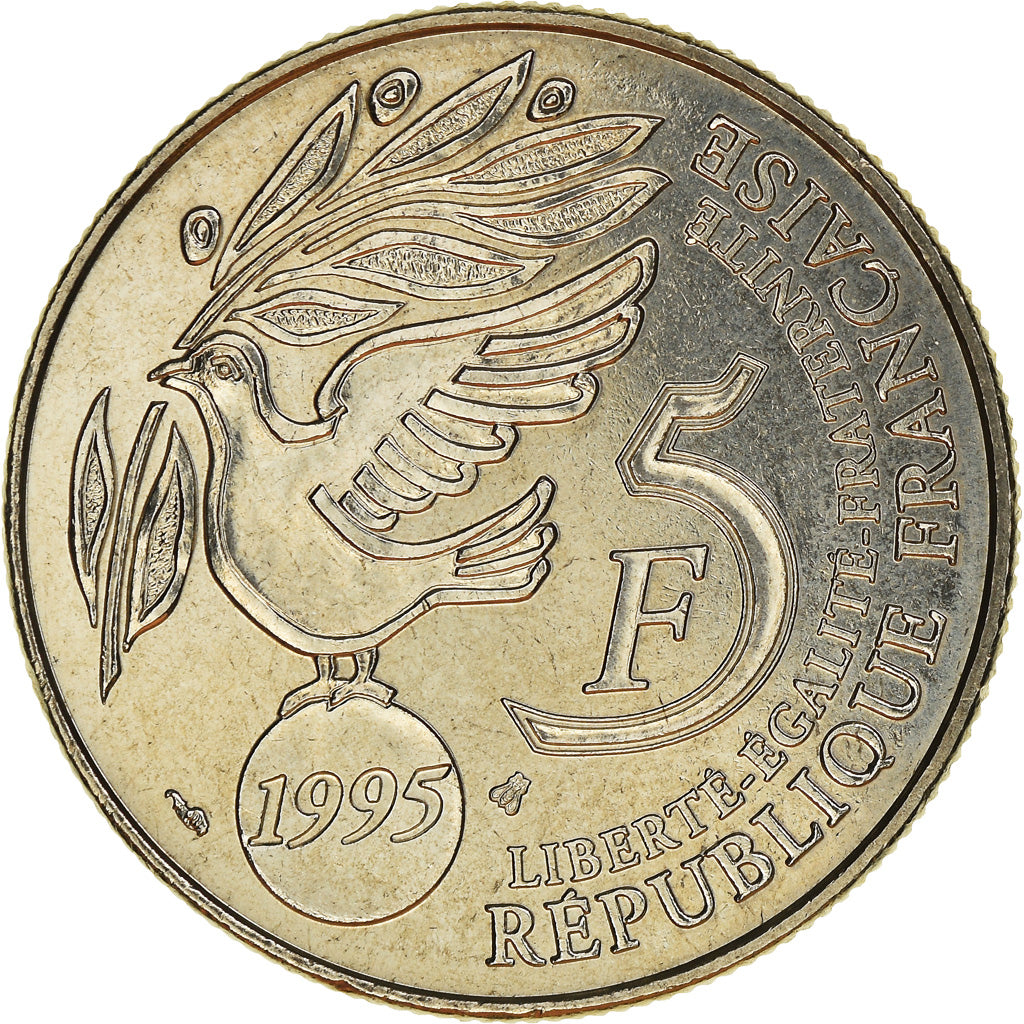 Coin, France, ONU, 5 Francs, 1995, MS(64), Nickel, Le Franc:345/1