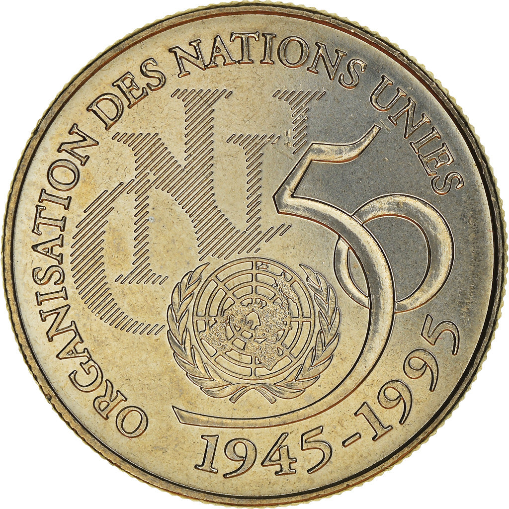 Coin, France, ONU, 5 Francs, 1995, MS(63), Nickel, Le Franc:345/1