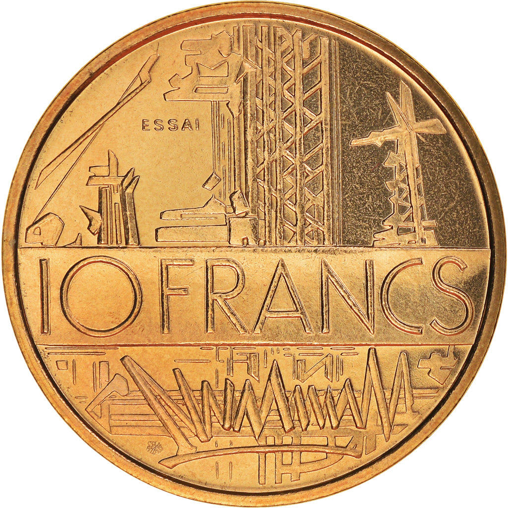 Coin, France, Mathieu, 10 Francs, 1974, Paris, ESSAI, MS(65-70), Nickel-brass