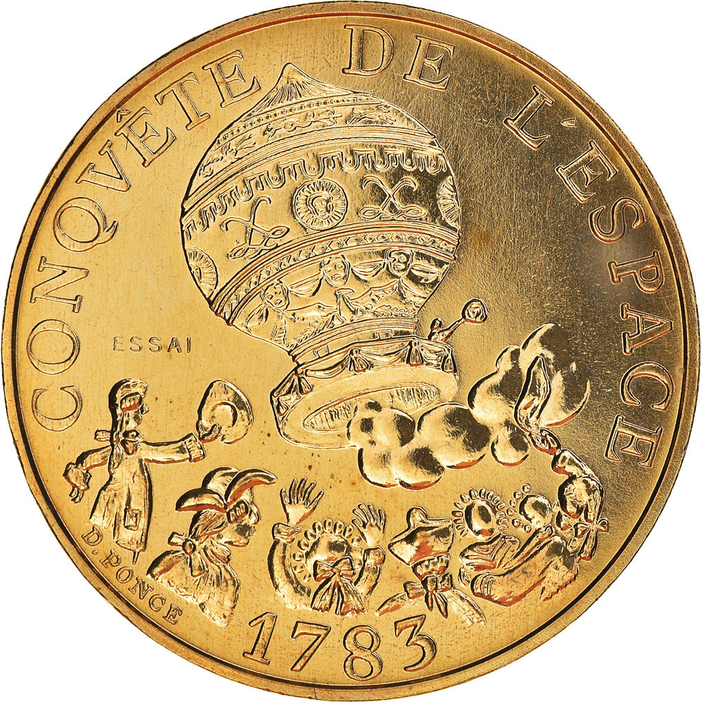 Monnaie, France, Conquête de l'espace, 10 Francs, 1983, ESSAI, FDC