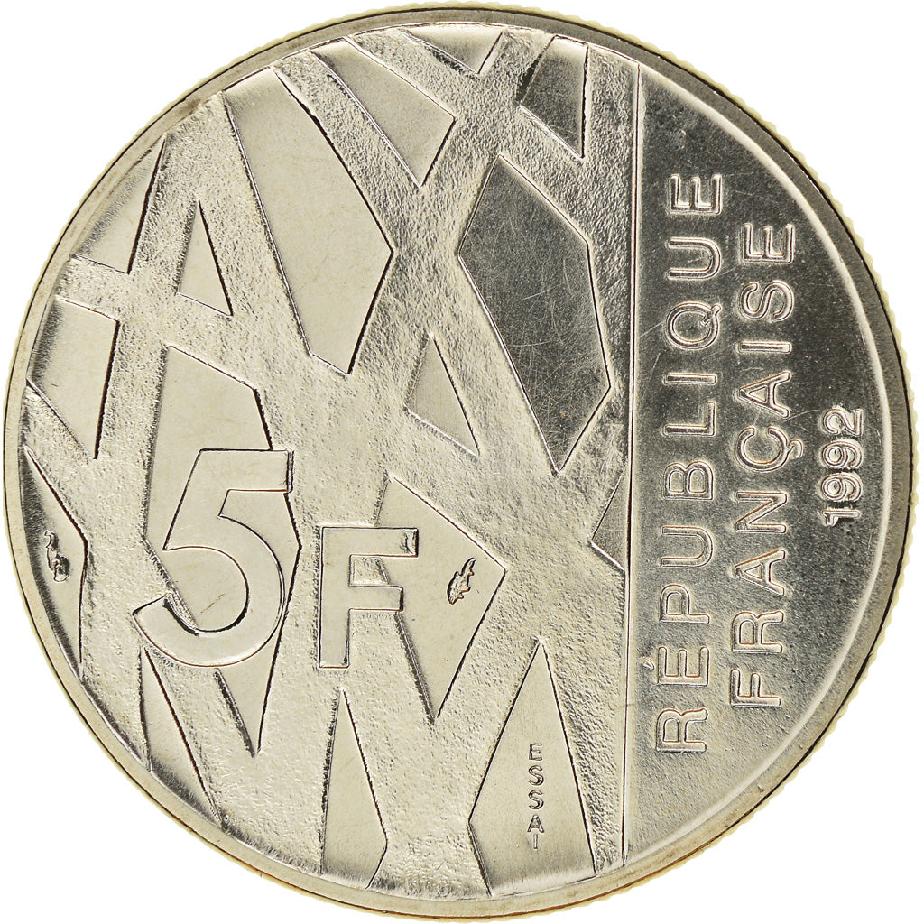 Moneda, Francia, Mendès France, 5 Francs, 1992, Paris, ESSAI, FDC, Níquel