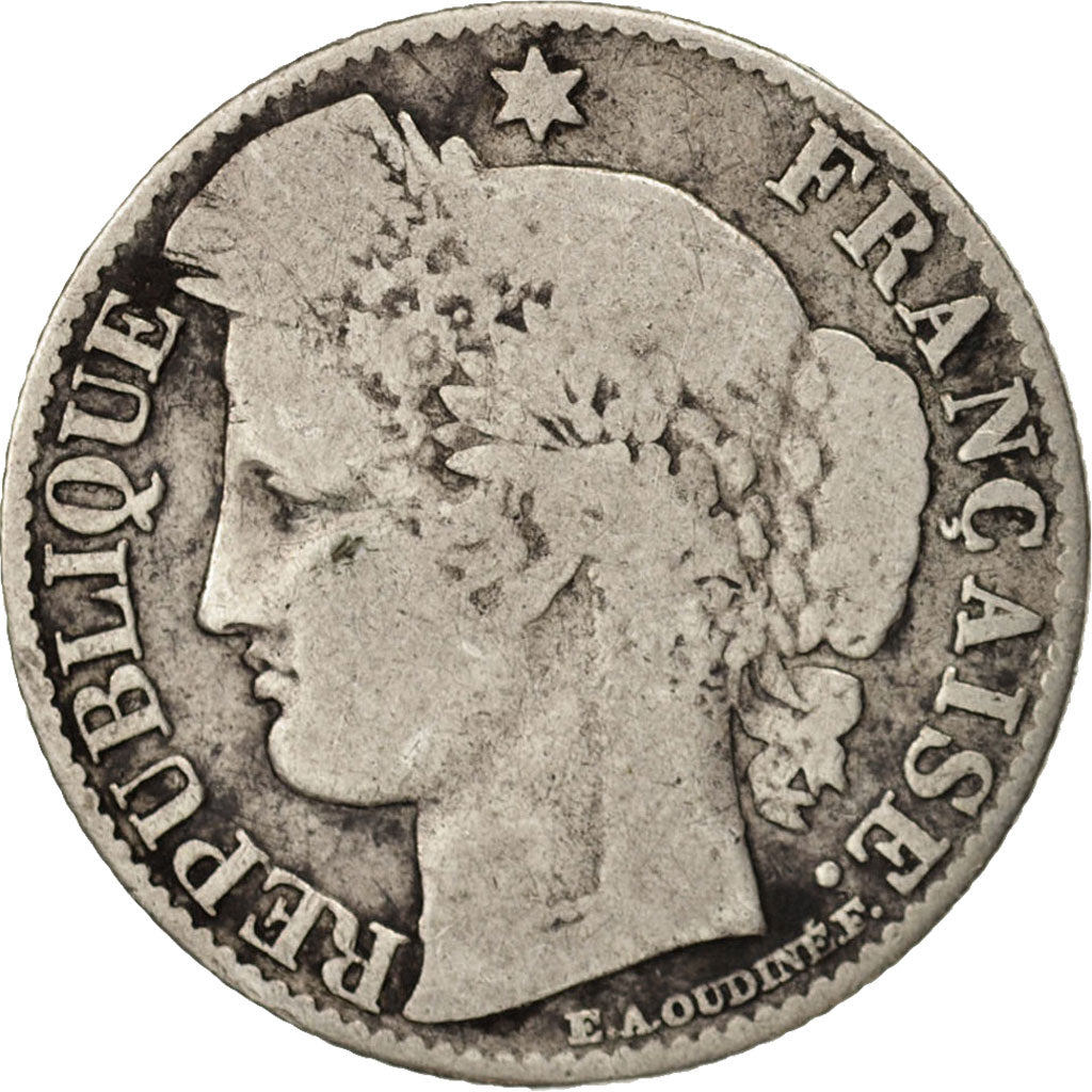 Francia, Cérès, 50 Centimes, 1873, Paris, B+, Argento, KM:834.1, Gadoury:419a