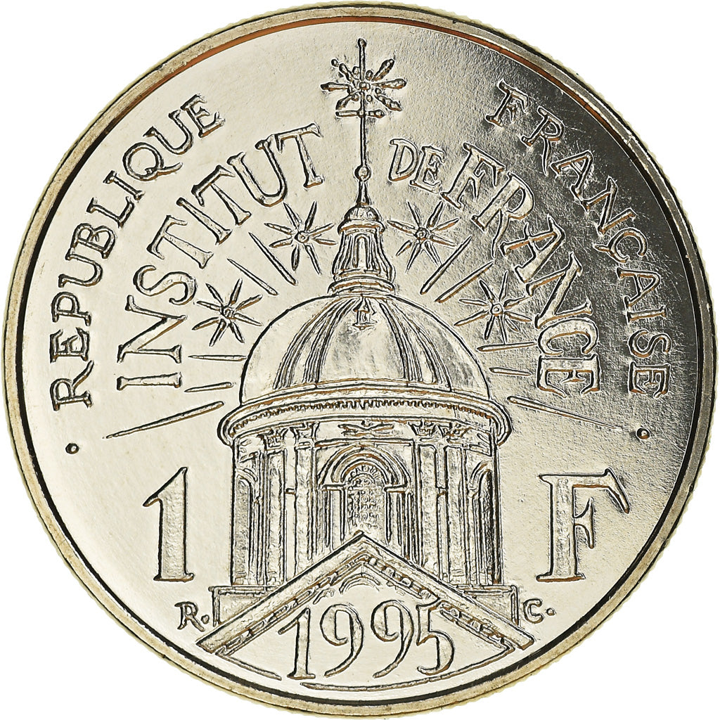 Moneta, Francia, Institut de France, 1 Franc, 1995, Paris, ESSAI, FDC, Nichel