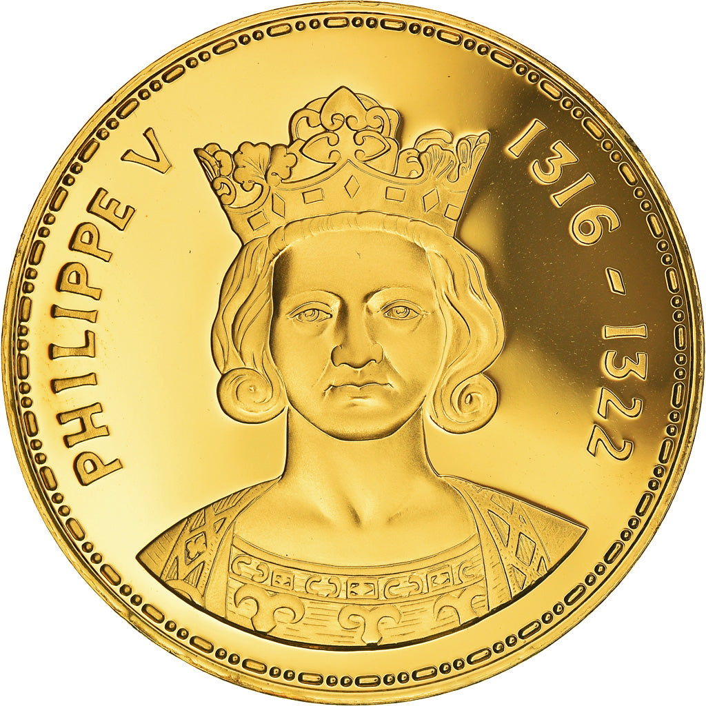 France, Medal, Les Rois de France, Philippe V, History, Proof, MS(65-70)