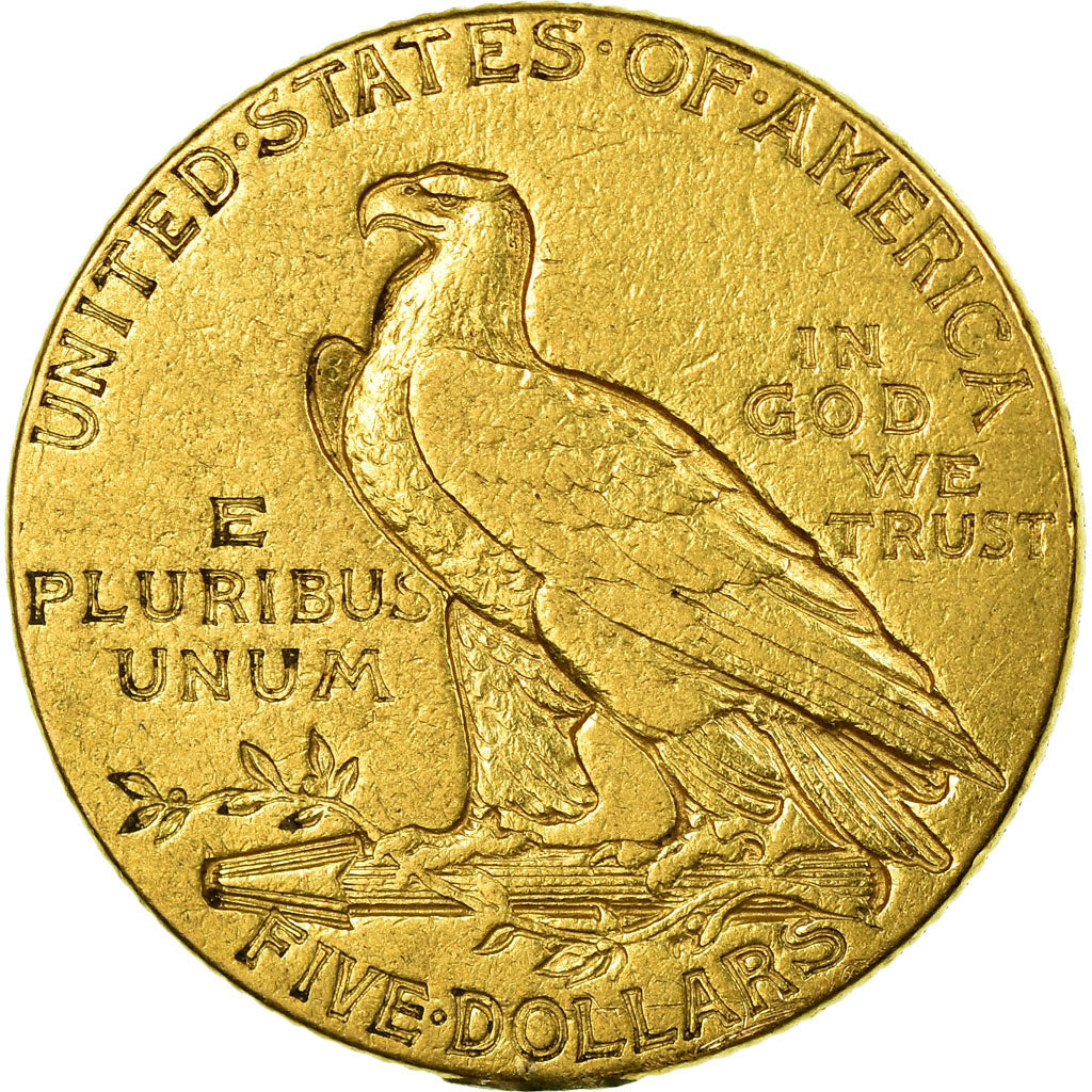Coin, United States, Indian Head, $5, Half Eagle, 1914, U.S. Mint, Philadelphia