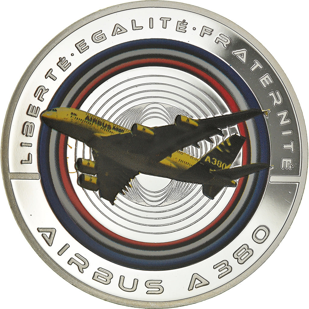 France, Médaille, Les Fleurons Français, Airbus A 380, Aviation, FDC, Cuivre