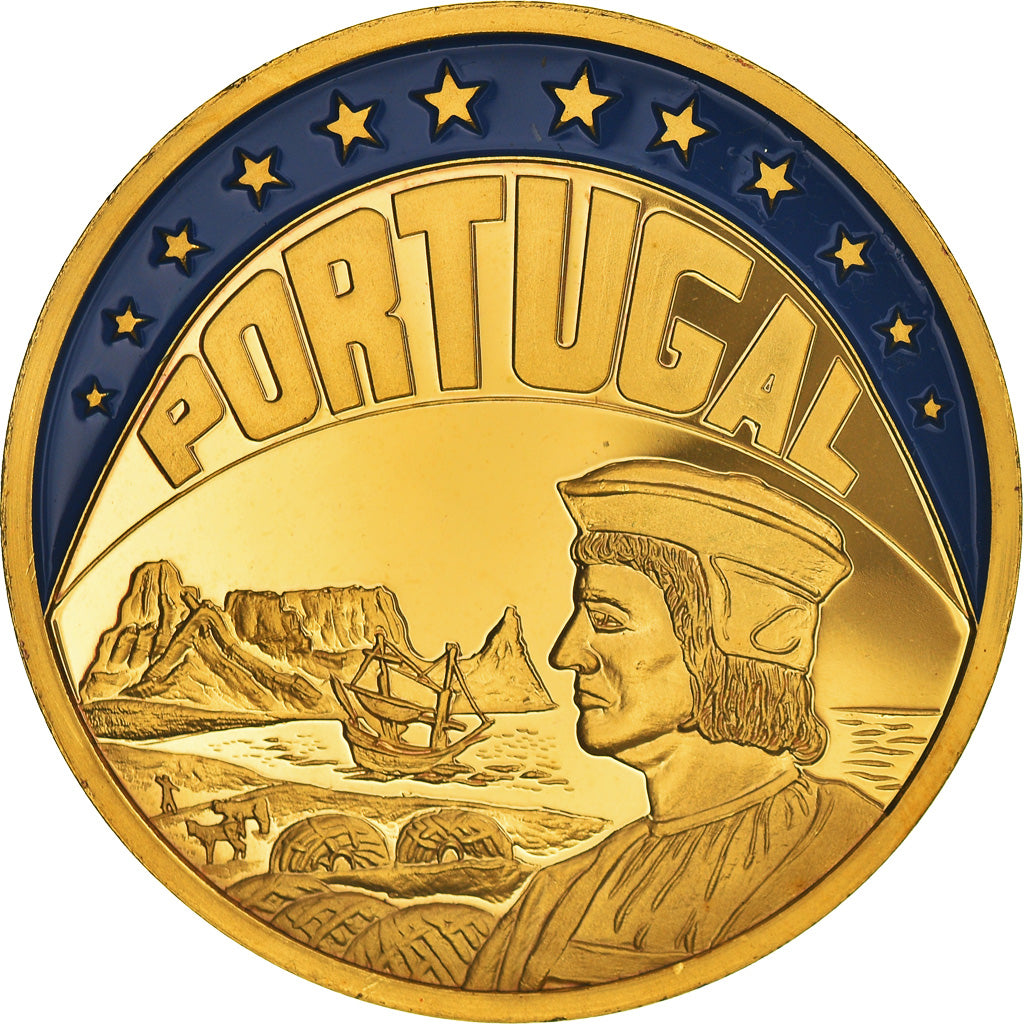 Portugal, Medal, Ecu, 1994, MS(64), Copper-Nickel Gilt