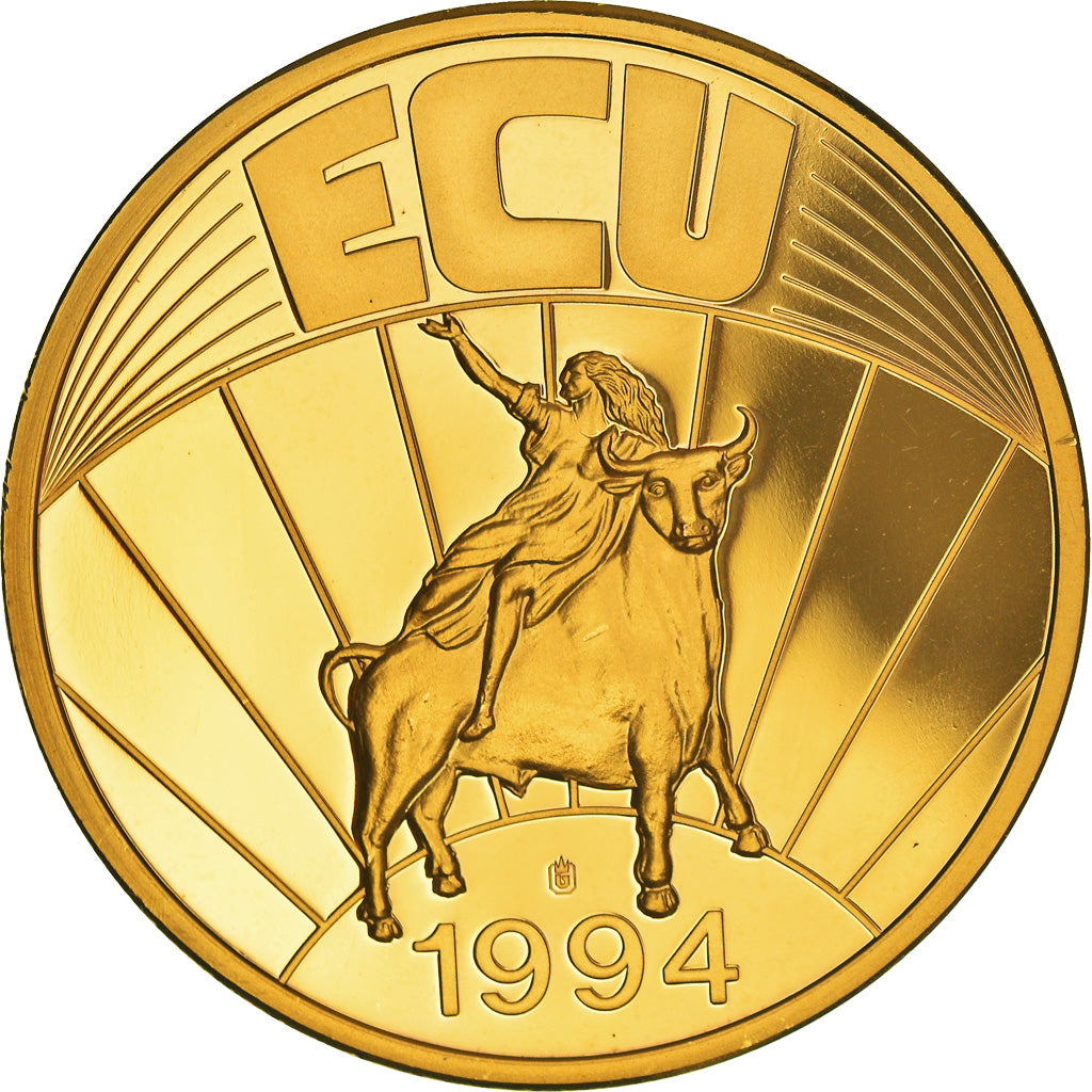 Portugal, Medal, Ecu, 1994, MS(64), Copper-Nickel Gilt