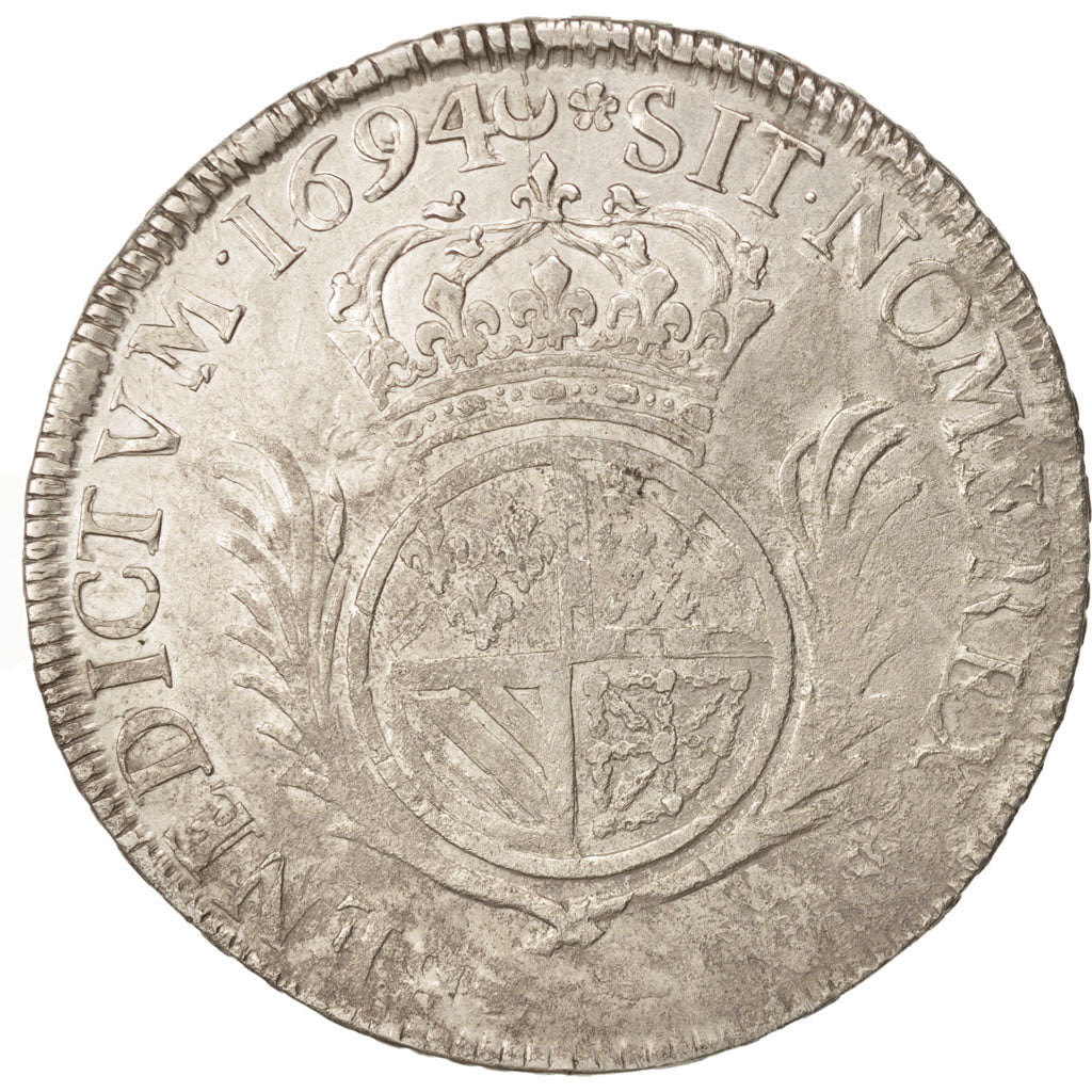 Coin, France, Louis XIV, Écu de Flandre aux palmes, Ecu, 1694, Lille