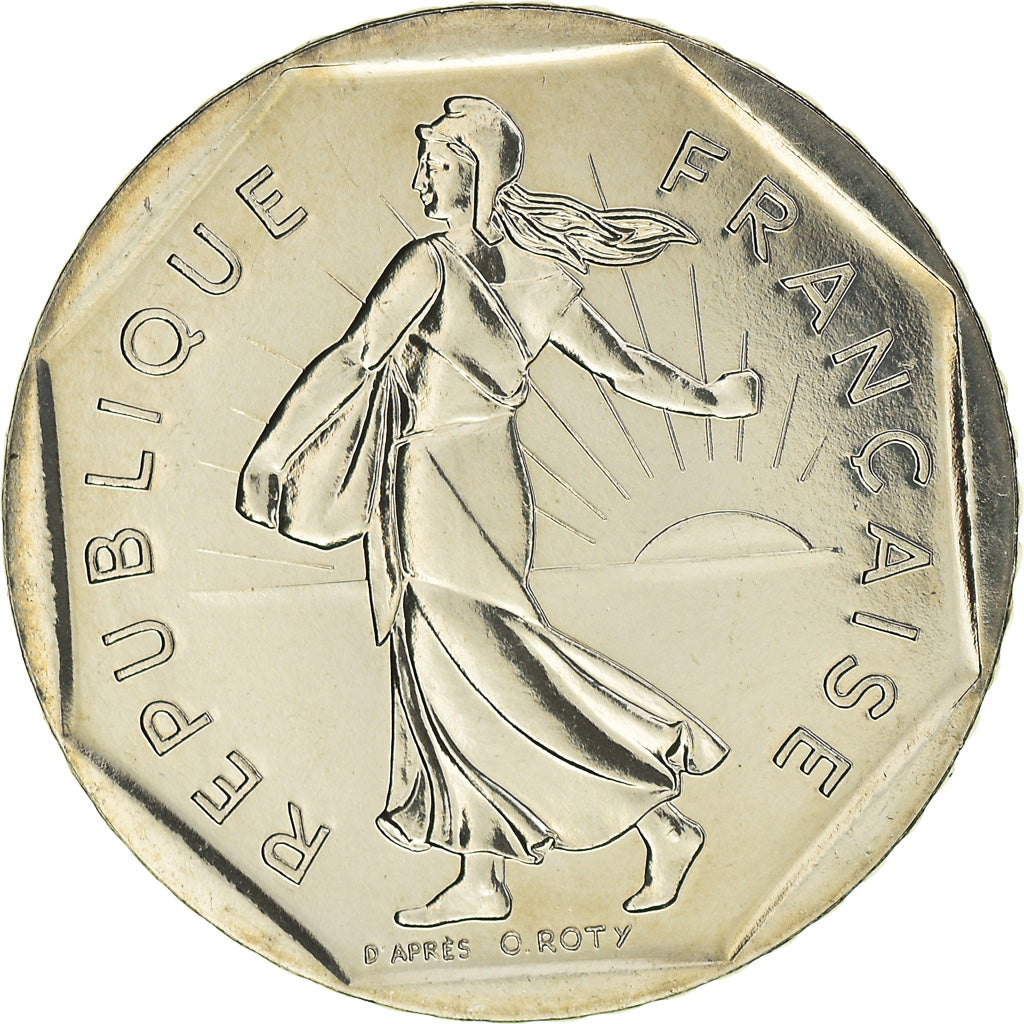 Coin, France, Semeuse, 2 Francs, 1993, Medal alignment, MS(64), Nickel