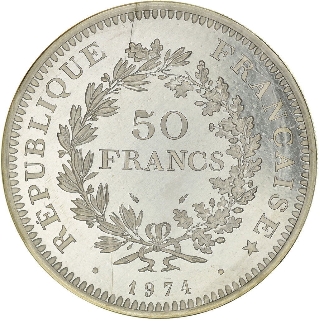 Moneta, Francia, Hercule, 50 Francs, 1974, Piéfort, FDC, Argento, KM:P509