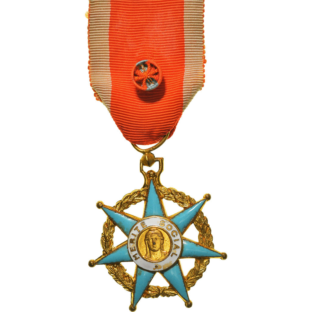 France, Ministère du Travail, Mérite social, Médaille, Très bon état, Gilt