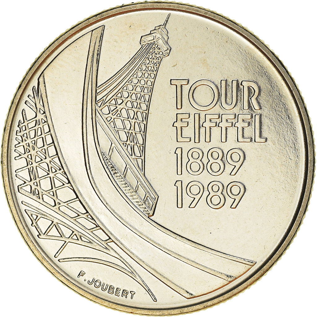 Coin, France, Tour Eiffel, 5 Francs, 1989, Paris, MS(65-70), Nickel, KM:968