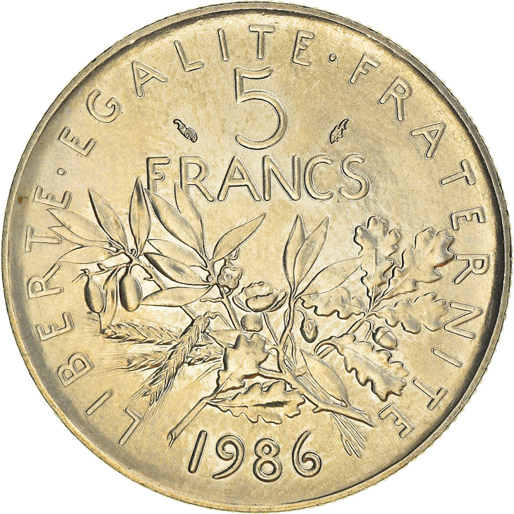 Münze, Frankreich, Semeuse, 5 Francs, 1986, Paris, STGL, Nickel Clad