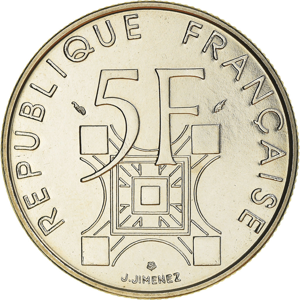 Münze, Frankreich, Tour Eiffel, 5 Francs, 1989, Paris, STGL, Nickel, KM:968