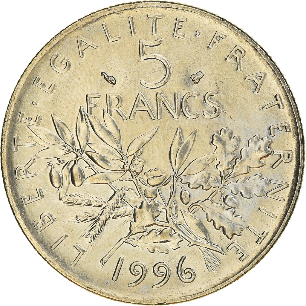 Coin, France, Semeuse, 5 Francs, 1996, Paris, MS(64), Nickel Clad Copper-Nickel