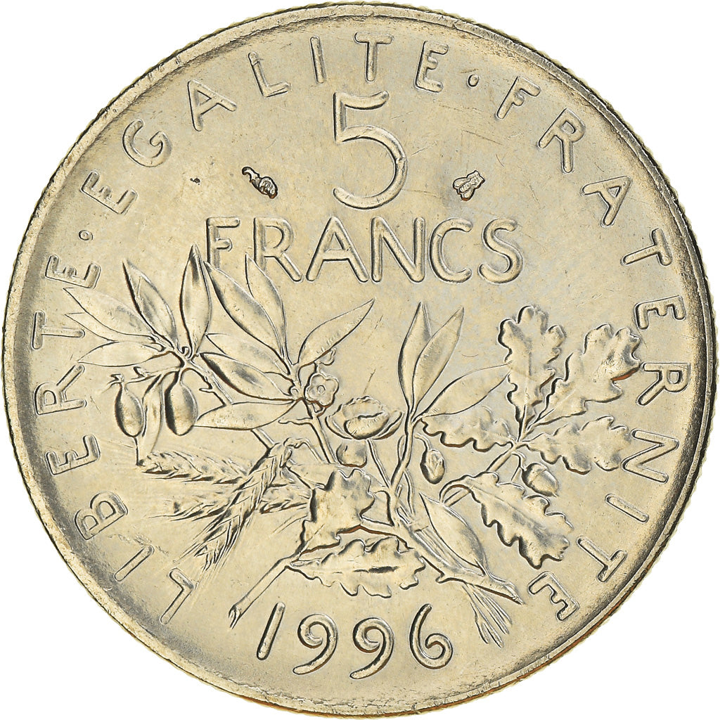 Moneta, Francia, Semeuse, 5 Francs, 1996, Paris, SPL, Nichel placcato