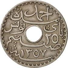 Tunisia, Ahmad Pasha Bey, 25 Centimes, 1938, Paris, EF(40-45), KM 260