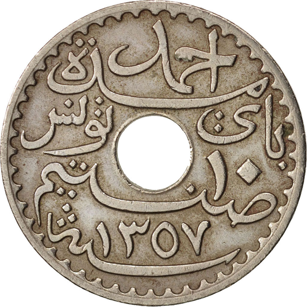 Tunisie, Ahmad Pasha Bey, 10 Centimes, 1938, Paris, TTB, Nickel-Bronze, KM:259