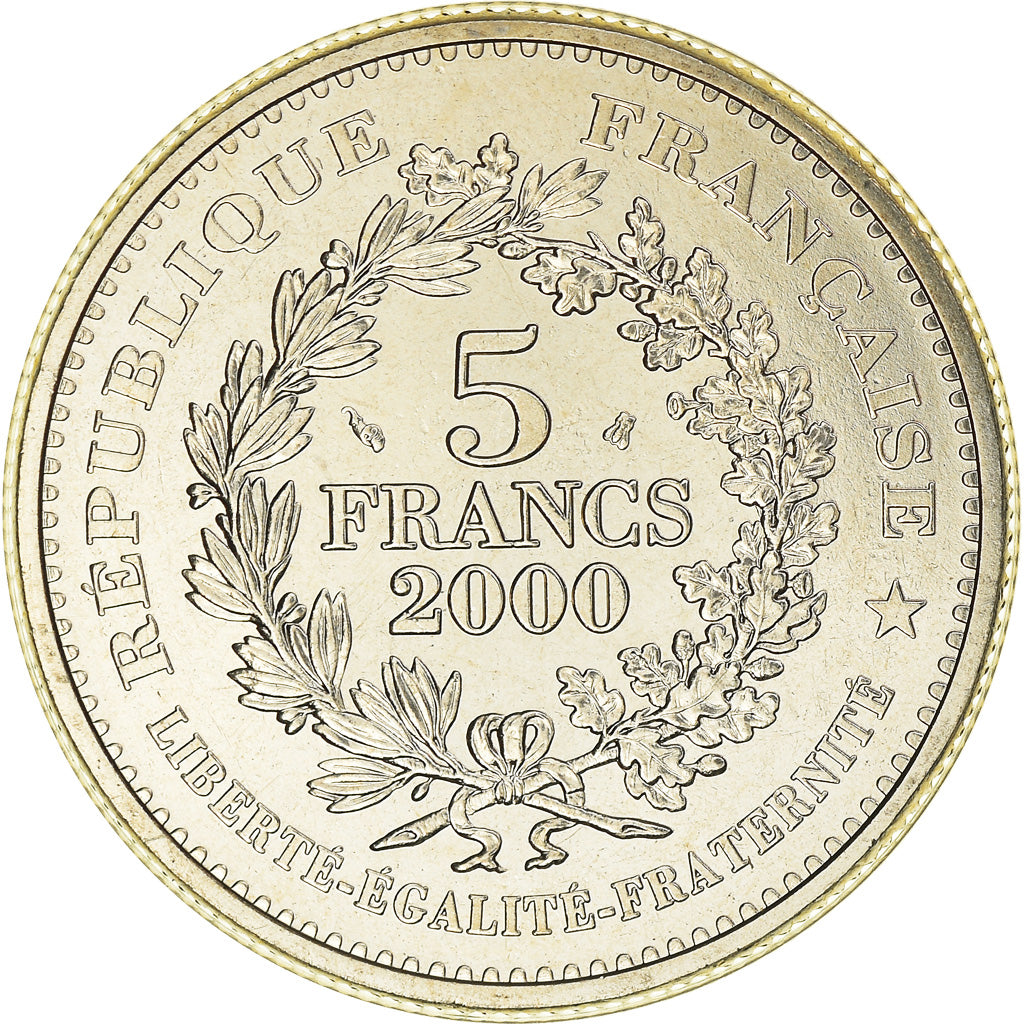Coin, France, Denier de Charlemagne, 5 Francs, 2000, Paris, MS(65-70)