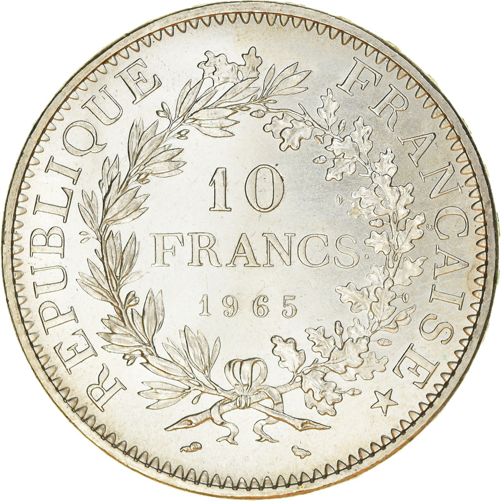 Moneta, Francia, Hercule, 10 Francs, 1965, Paris, FDC, Argento, KM:932