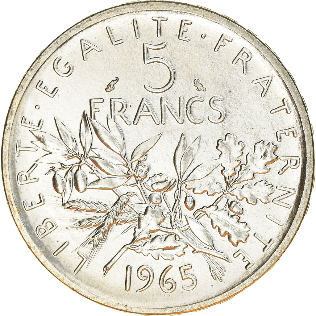 Coin, France, Semeuse, 5 Francs, 1965, MS(65-70), Silver, KM:926, Gadoury:770