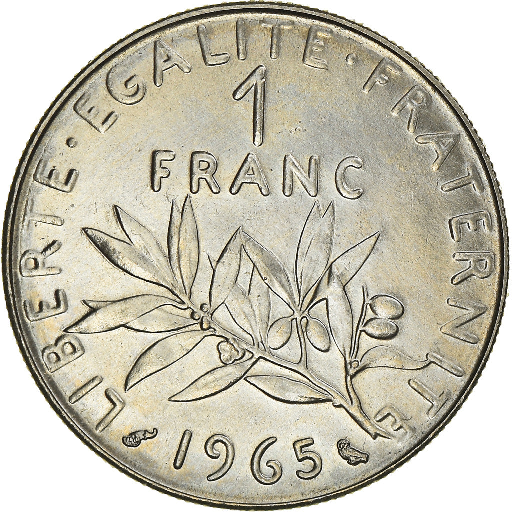 Coin, France, Semeuse, Franc, 1965, Paris, MS(63), Nickel, KM:925.1, Gadoury:474