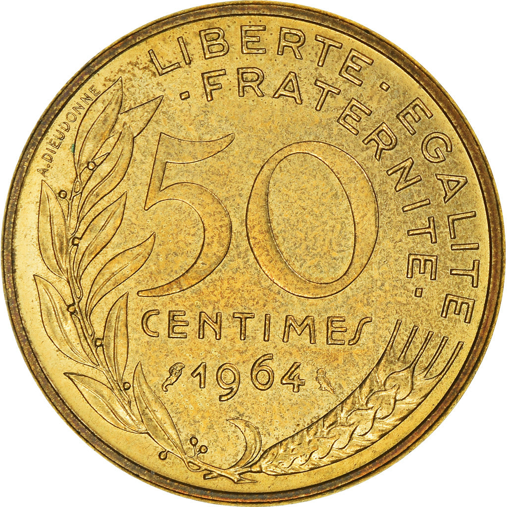 Coin, France, Marianne, 50 Centimes, 1964, Paris, MS(64), Aluminum-Bronze
