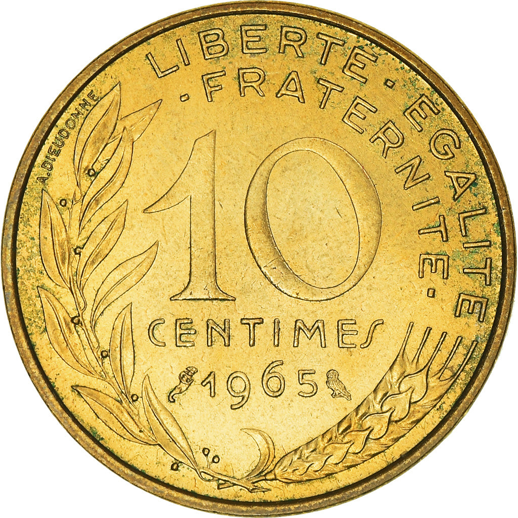 Monnaie, France, Marianne, 10 Centimes, 1965, Paris, SPL+, Bronze-Aluminium
