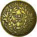 Coin, Tunisia, Anonymous, Franc, 1941, Paris, EF(40-45), Aluminum-Bronze