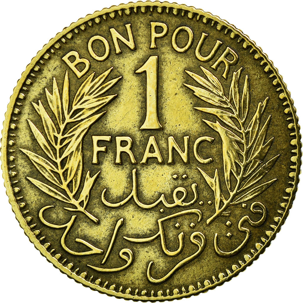 Coin, Tunisia, Anonymous, Franc, 1941, Paris, EF(40-45), Aluminum-Bronze