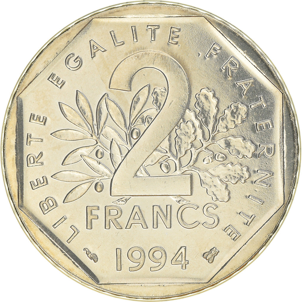 Coin, France, Semeuse, 2 Francs, 1994, Paris, MS(65-70), Nickel, KM:942.1