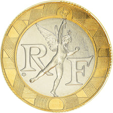 Moeda, França, Génie, 10 Francs, 1991, Paris, Frappe médaille, MS(65-70)