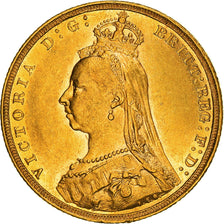Moneda, Gran Bretaña, Victoria, Sovereign, 1889, EBC, Oro, KM:767